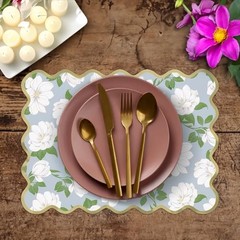 Assorted Garden Party Scalloped Paper Placemats Tableware (15″ x 13″) 8 Count