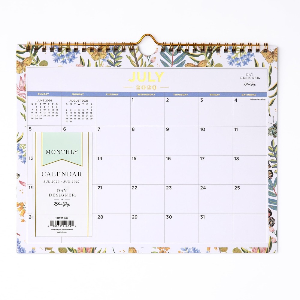 Blue Sky Day Designer 2026-2027 Monthly Academic Year Wall Calendar, July 202…