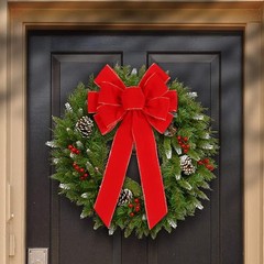 2 Pack Red Christmas Bows Outdoor approx: 11.4in x 19.6in/29cm x 50cm,
