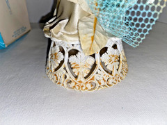 Vintage 1950’s Hand Painted Coast Novelty Wedding Cake Couple Topper W/Orig Box