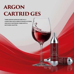 6 Pack Argon Gas Capsules Compatible with Wine Preservation, Silver