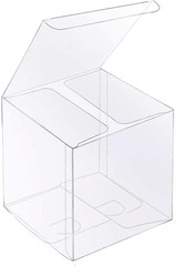 XP-ART 30 PCS Clear Favor Boxes,4 X 4 X 4 Inch Plastic Clear Gift Boxes for Wedd