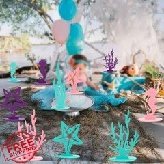 Gyufise 12pk Mermaid Felt Table Centerpieces Multi