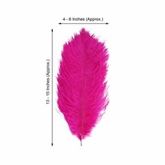 12 pcs 13-15″ long Fuchsia Genuine Ostrich FEATHERS Wedding Party Centerpieces