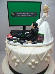 Funny Star Wars Darth Theme Cake Topper Reception Wedding Day Bride Groom Gamer