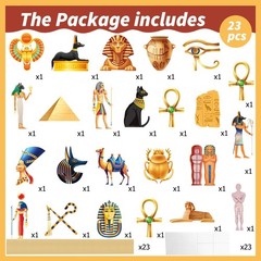 Ancient Egypt Centerpiece Sticks Egyptian Party Decorations 23PCS Multicolor
