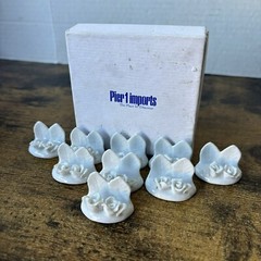 Set Of 9 Floral Ceramic Wedding Card Holders – White W Flowers Pier 1 Imports