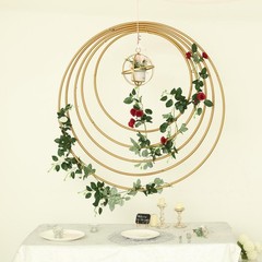 GOLD 24″ wide Round Metal Floral Hoop Wreath Ring Wedding Party Home Decorations