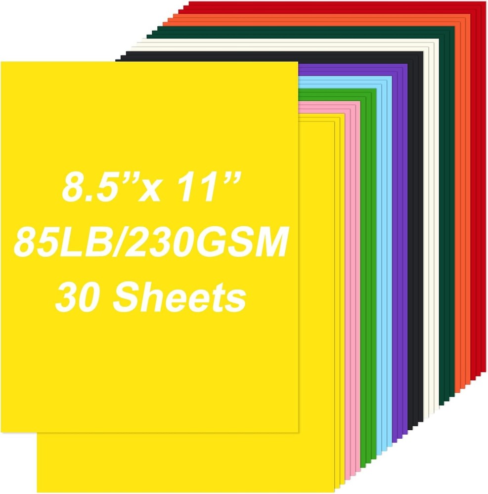 Cardstock 8.5″ x 11 «,Cardstock Paper 85 lb/230 30 Sheets, Multicolored