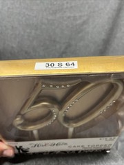 Studio His & Hers 50 th anniversary gold with rhinestones cake topper numbers