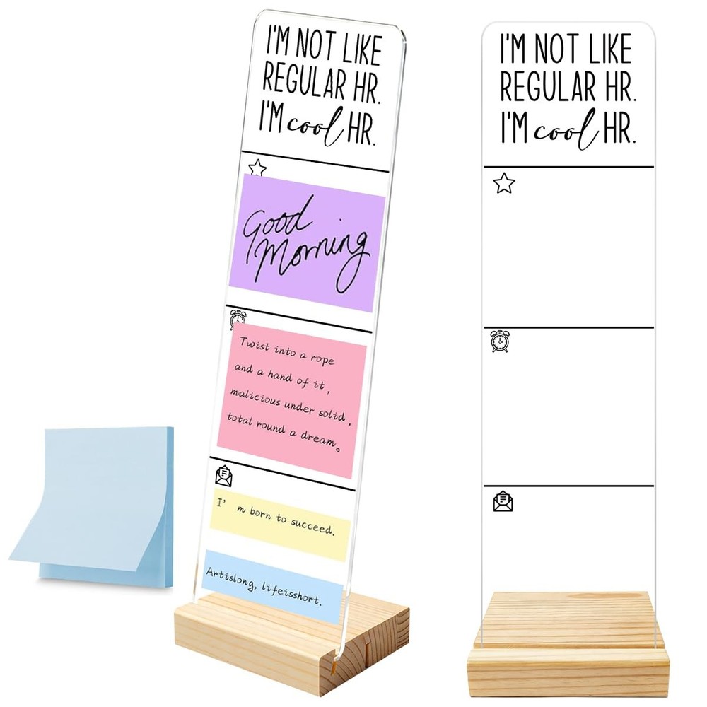 Monitor Memo Board with Removable Wooden Base 12.2 x 3.1 inches, Regular Hr