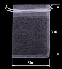 5×7 Inch Organza Gift Bag with Drawstring for Jewelry,Candy,50 5×7 Inches White