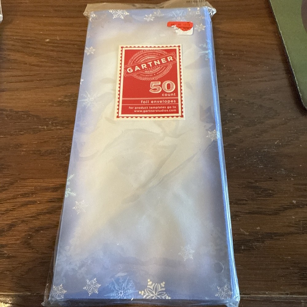 Gartner Studios 50 Count Blue Snowflake Foil Envelope Lot