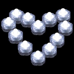 QTY 12 WHITE LED Submersible Underwater Tea lights TeaLight Flameless US Shipper
