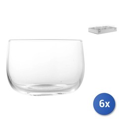 6X Transparent Glass Candle Holders, 7X5Cm