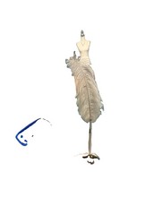 Vintage White feather pen with Cushion Pen Holder Whimsical Renaissance Era