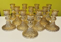 Set Of 12 Reversible Gold Glass Candle Holder Taper Votive Wedding Decor