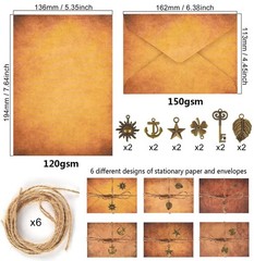Vintage Stationery Paper and Envelopes Set – 24 Sheets Classic Aged