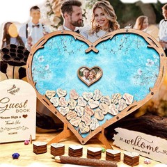 Rustic Wedding Guest Book Alternative Pen Set Sign Heart Drop , Unique Person…