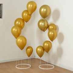 2 WHITE Spiral Plastic Balloon Tower Stand Kit Sturdy Round Base Centerpieces