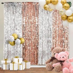 Big Sequin Rose Gold Drapes Curtains Panels Payette Sequin Backdrop Curtains …