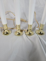 4 Pack 9″ Electric Window Candle Lights with Base, 5FT Cord Flameless Candles