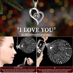 Preserved Purple Real Rose with I Love You Necklace -Eternal