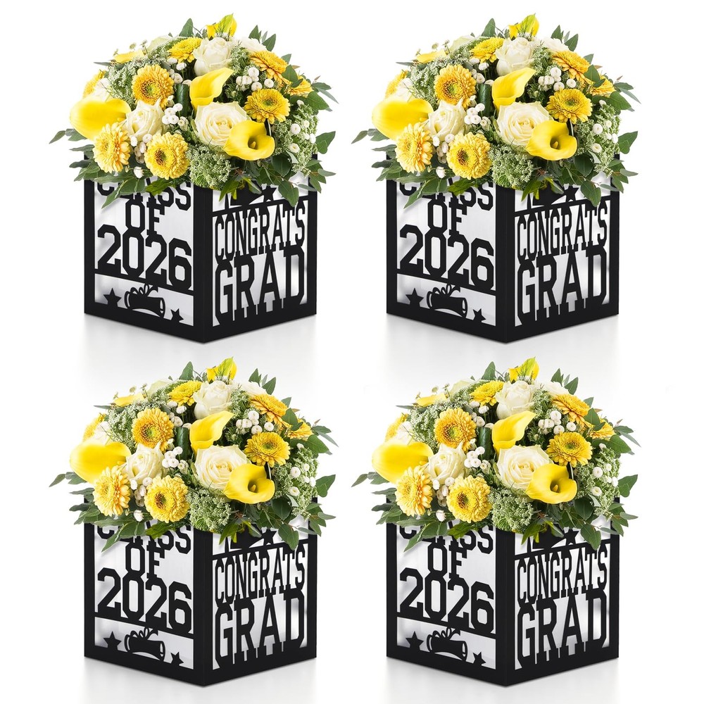 Graduation Table Centerpieces Boxes 2026 Congrats Grad Decor small, Black