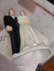 Vintage~~ Bride and Groom~~Wedding Cake Topper~~4.5″ Tall