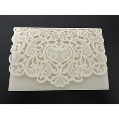 Bajayvovo 10 Piece Laser Cut Wedding Pop Up Card Invitation with Envelope Ivory