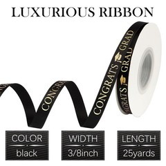 Graduation Ribbon Class of 2026 for Flower Bouquet Black black