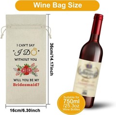 Bridesmaid Gifts for Wedding Day Wine Bag