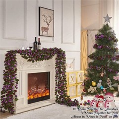 8 Pcs x 8.2 ft Flower Garland Artificial Rose Vine Flowers with Green Leaves