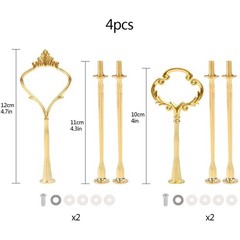 4 Set of 3 Tier Cake Plate Stand Handle Hardware, 2 Styles Tiered Fruit5726