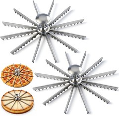 2 Pcs 12 Cut Pie and Cake Marker, Aluminum Alloy Guideline and Portion Divide…