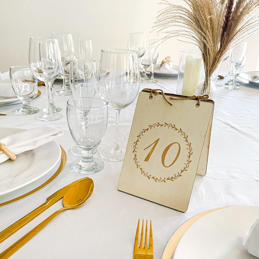 Table Top Decorations Numbers for Wedding Reception 1-24 Double Sided Real Wood