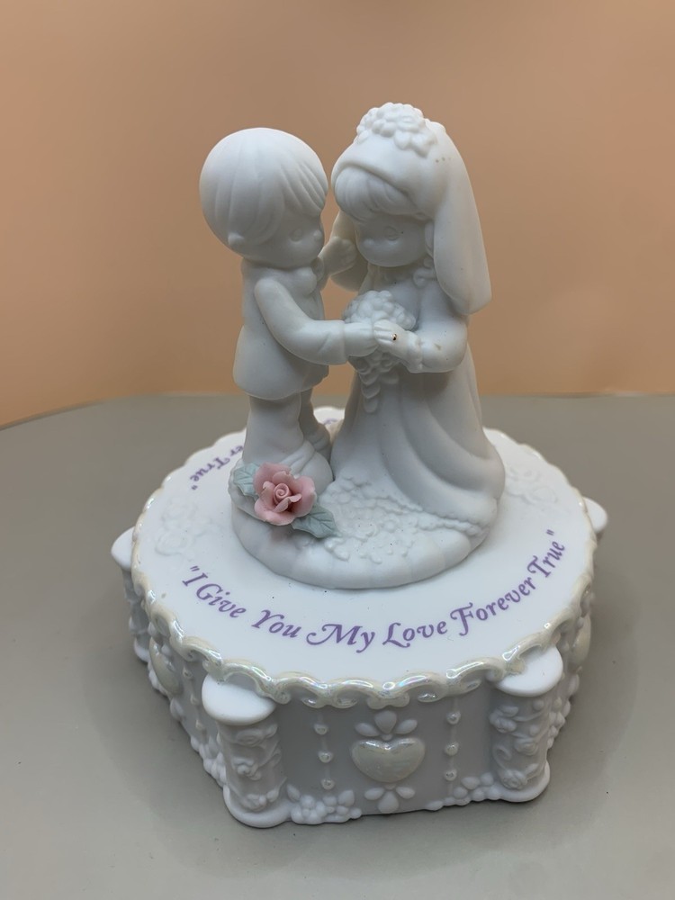 VTG Precious Moments Wedding Cake Topper Forever True Bride & Groom