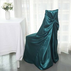 6 Peacock Teal SATIN UNIVERSAL CHAIR COVER for Wedding Banquet Reception