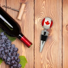 Canada Flag Wine Bottle Stopper in Gift Box, Perfect for 4 Inches, Multicolor
