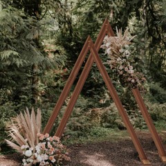 2x Wooden Wedding Arch Gorgeous Ceremony Arbor Backdrop Stand Event Decor Rustic