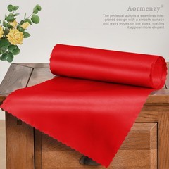 Aormenzy 4 Pcs Red Satin Table Runners 12 x 108 Inch, Silky Wedding Table Run…