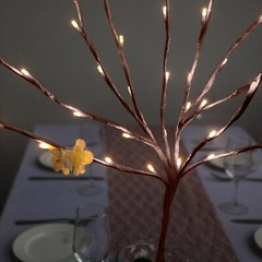 Brown 3 Warm White 31 in LED TREES Lighted Artificial Branches Party Decorations