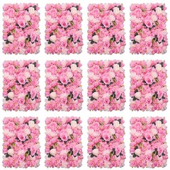 12* Artificial Flower Wall Silk Rose Dahlia Greenery Backdrop for Wedding Party