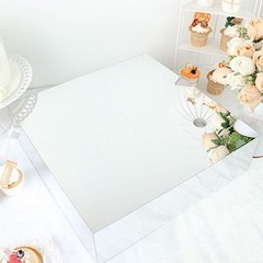 18″ x 18″ SILVER Acrylic Display Box CAKE STAND Pedestal Riser Party