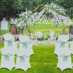 Universal White Spandex Chair Covers 50PCS – Perfect for Weddings & Banquets