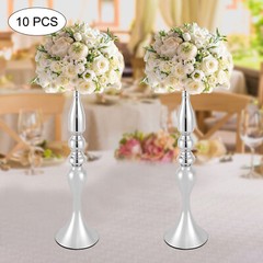 Set of 10 Silver Iron Wedding Vases 50cm Tall Nordic Centerpiece