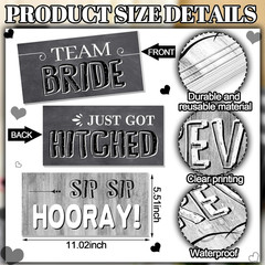 24 Designs Wedding Photo Booth Props Double Sided 11X5.5 Inch Photo Booth Props