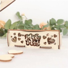 Natural 13 in Wooden Heart Drop Top FRAME Wedding Guest Book Sign Set Events