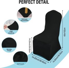 10 Black Spandex Chair Cover Stretch Fit Wedding Reception Party Banquet Decor