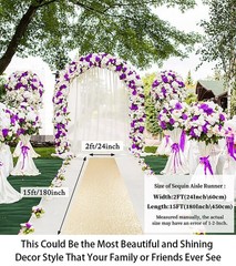 Gold Aisle Runner for Wedding Ceremony 2FTx15FT Sequin Aisle Runner Wedding O…